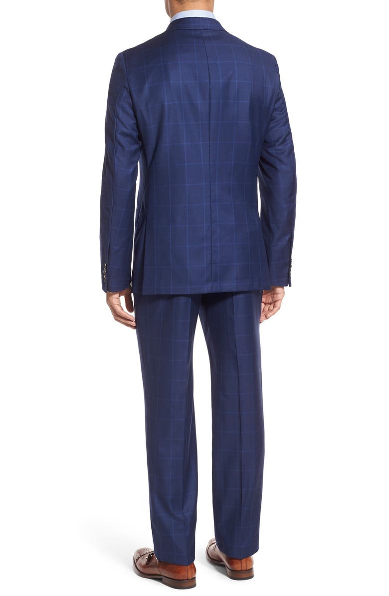 Hickey Freeman Classic Fit Windowpane Wool Suit, Alternate, color,