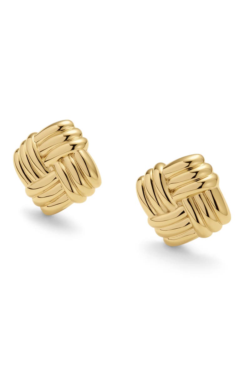 Statement Twist Stud Earrings, Alternate, color, GOLD