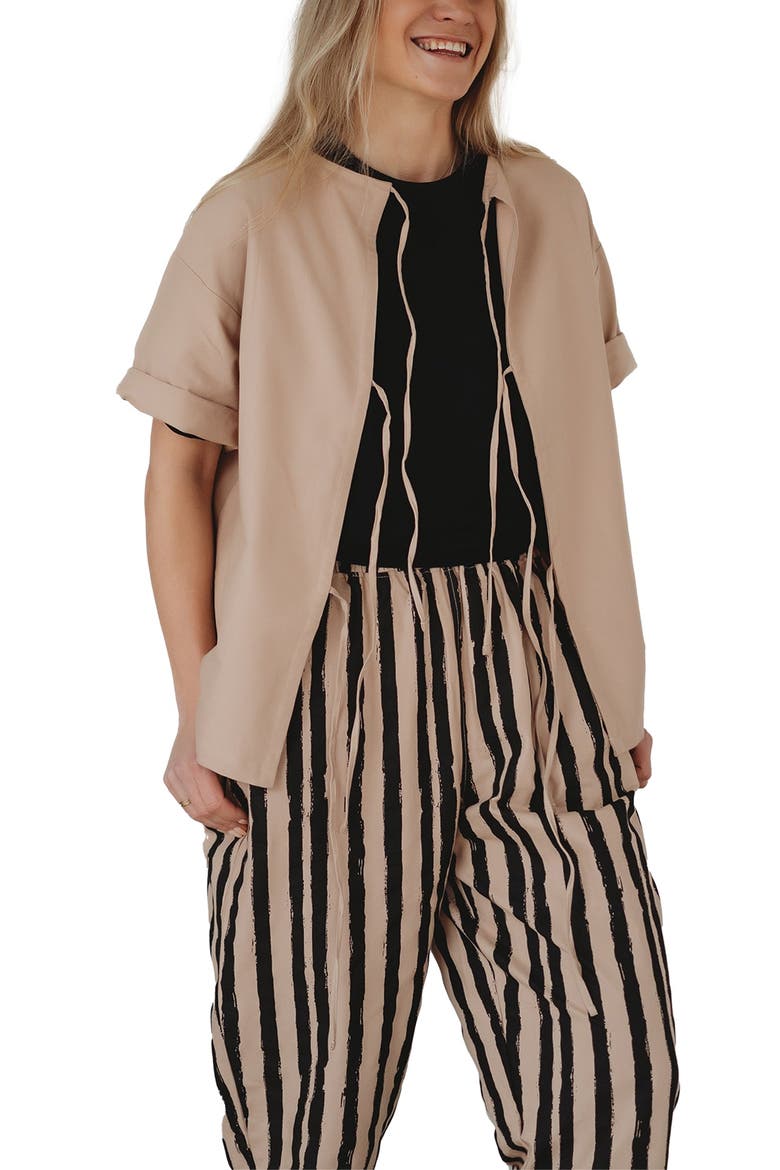 Organic Cotton Doris Tie Back Top, Alternate, color, Beige