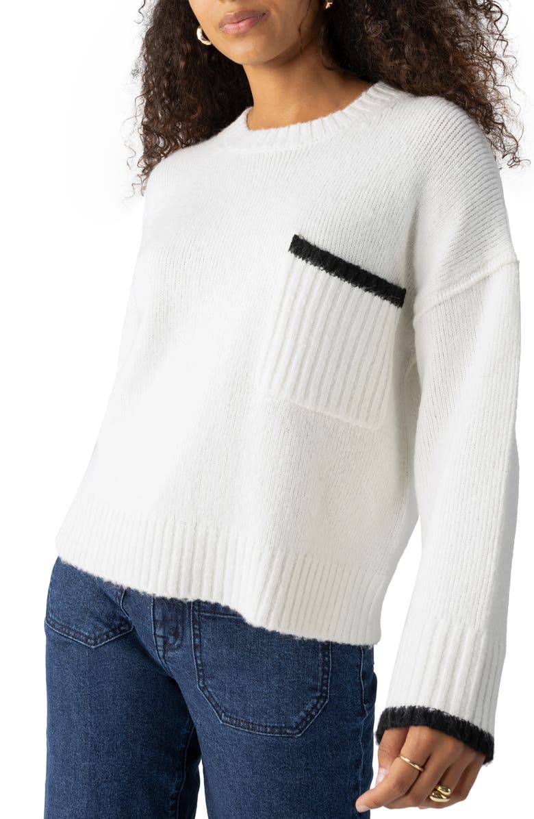 Sanctuary Uptown Girl Sweater, Alternate, color, Chalk