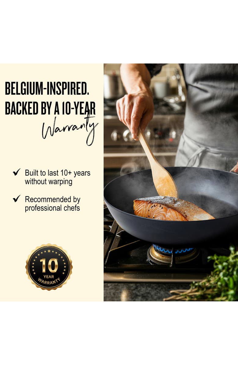 Alva Forest 4-Piece Carbon Steel Frying Pan Cookware Set, Alternate, color, Black