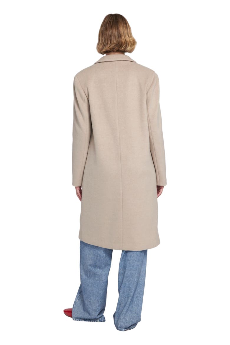 Melton Coat With Printed Lining Trench, Alternate, color, Oat