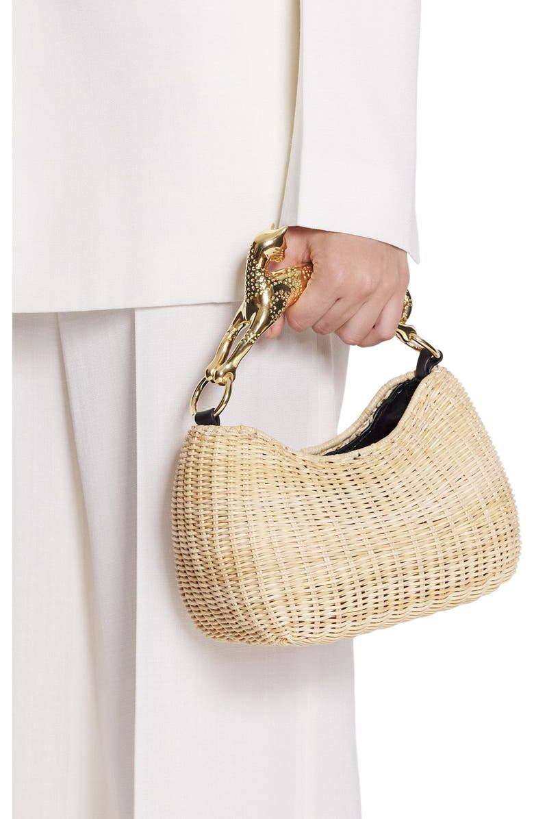 Lanvin Wicker Hobo Cat Bag Sm, Alternate, color,