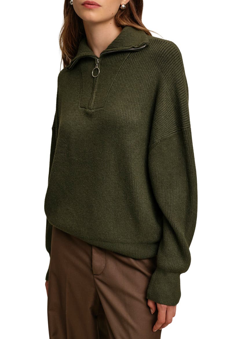 Spencer Half Zip Sweater, Main, color, ARMY