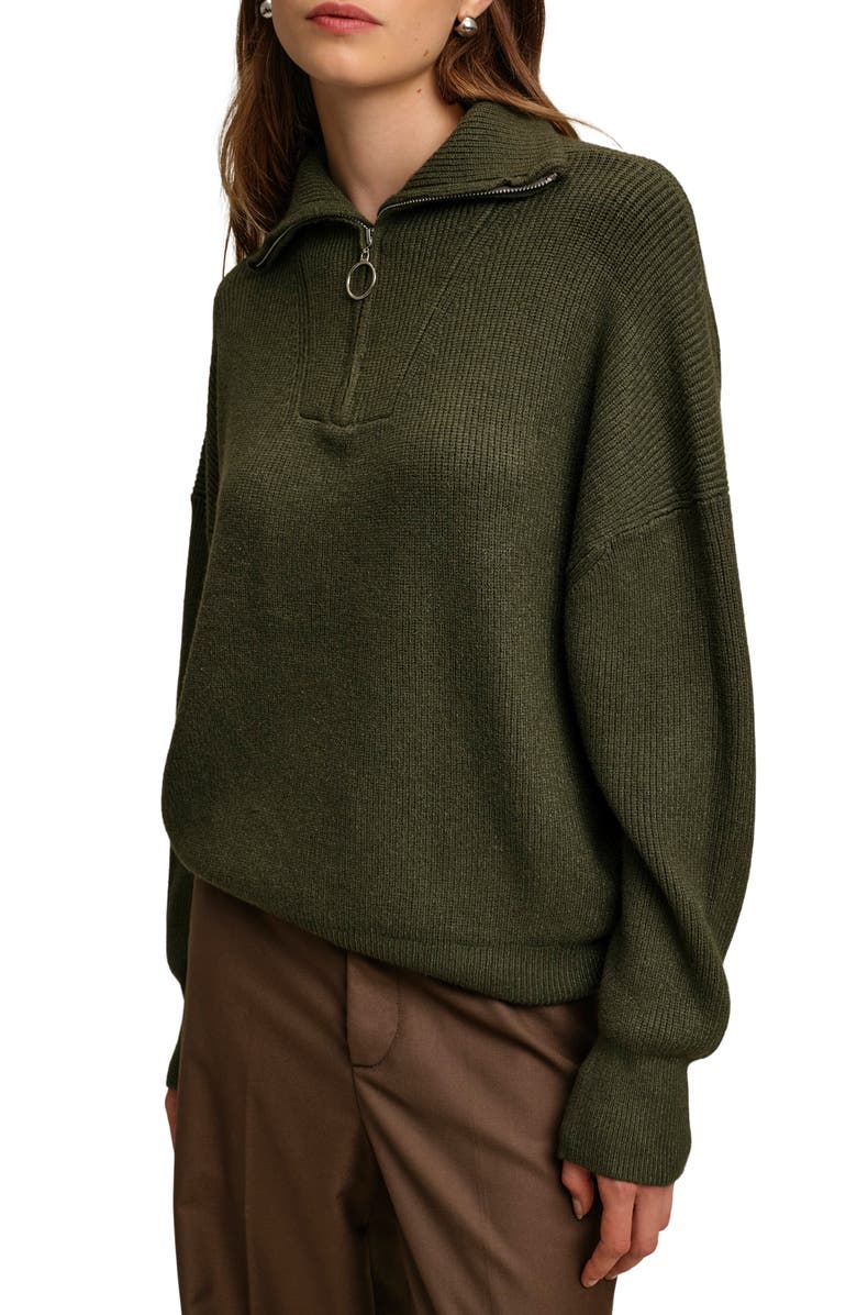 DELUC Spencer Half Zip Sweater, Main, color, Army