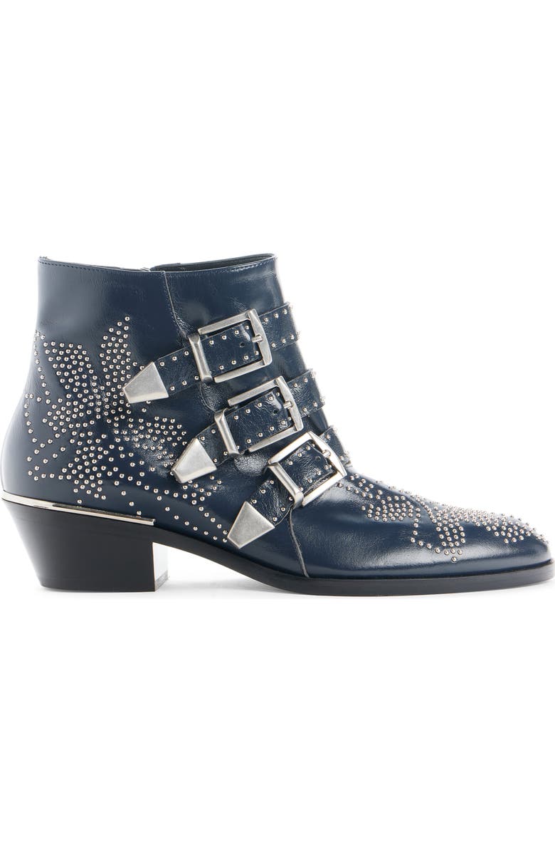 Chloé Susan Studded Bootie, Alternate, color, Deep Navy