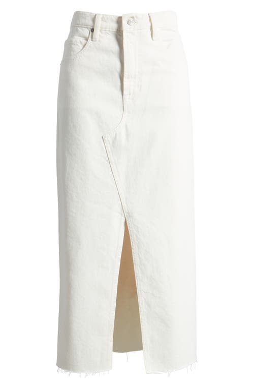 Frame The Midaxi Skirt Angled Seam Raw After Ecru Denim In Ecru
