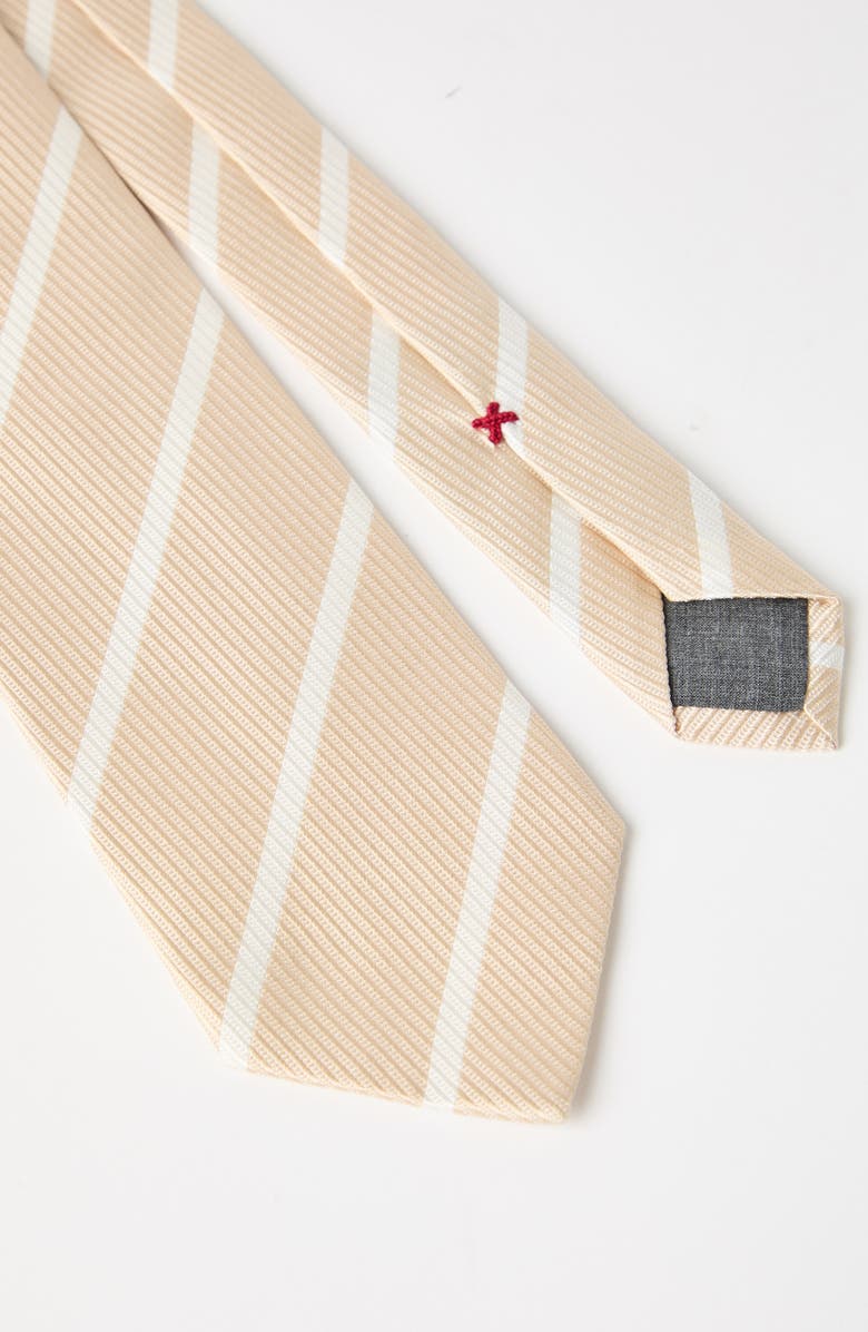 Brunello Cucinelli Striped silk necktie, Alternate, color, Sand