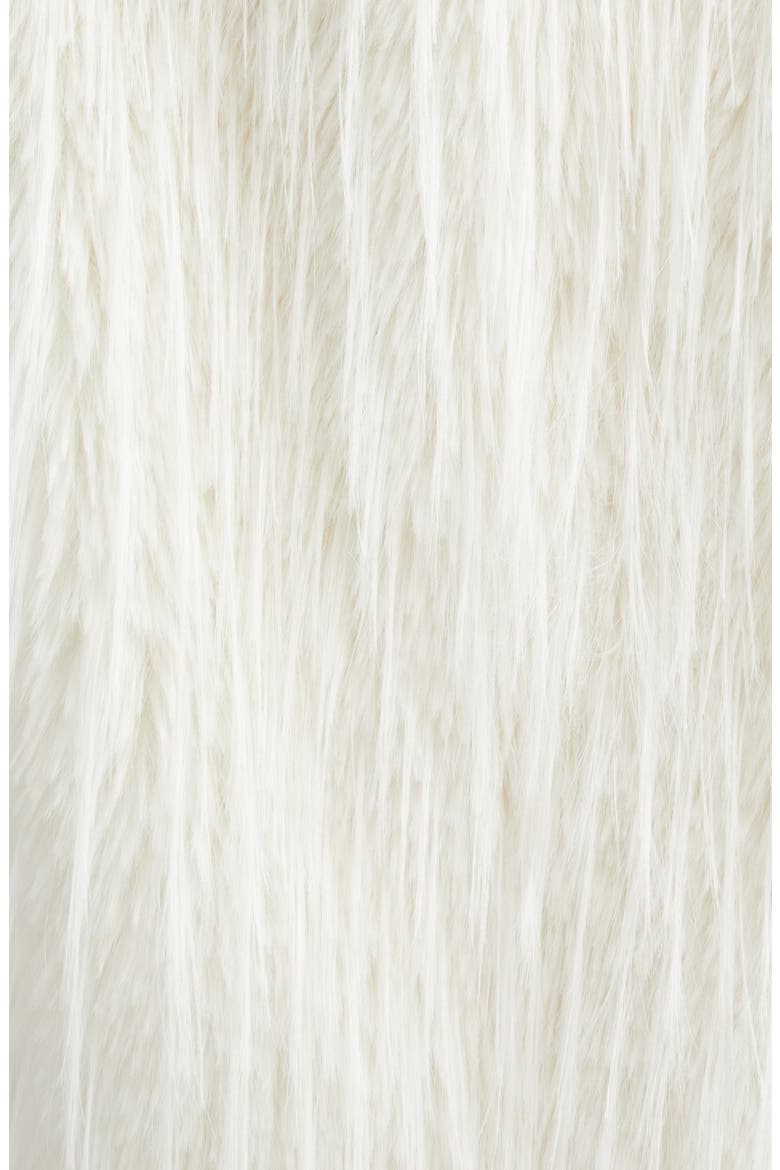 Rowe Collarless Faux Fur Short Coat, Alternate, color, IVORY