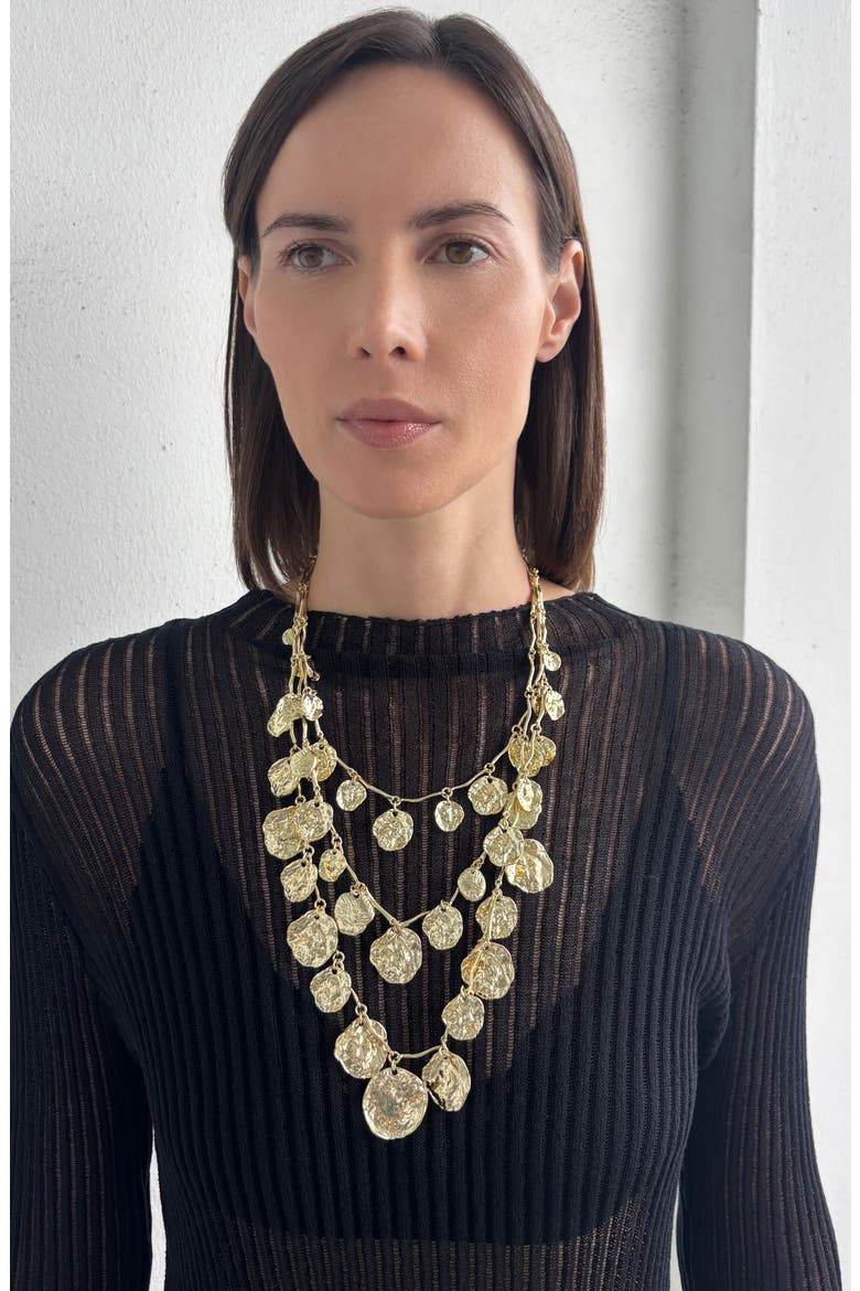 Bohemian Disc Layered Necklace, Alternate, color, GOLD