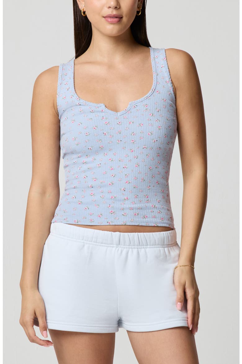 Ditsy Floral Scoop Neck Tank, Main, color, PETIT JARDIN BLUE/ PINK