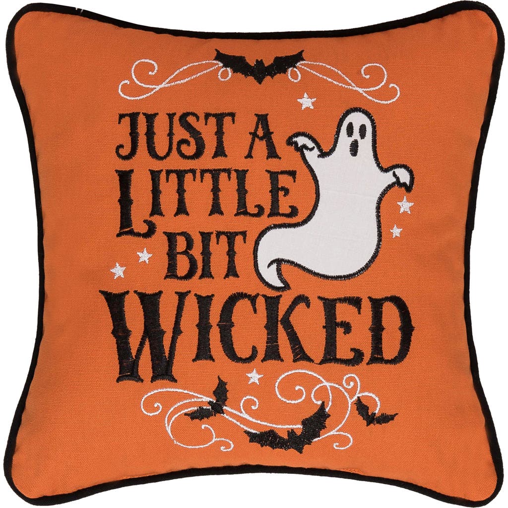C & F Home C&f Home Ghost Embroidered 100% Cotton Halloween Mini Accent Throw Pillow 10" X 10" In Orange