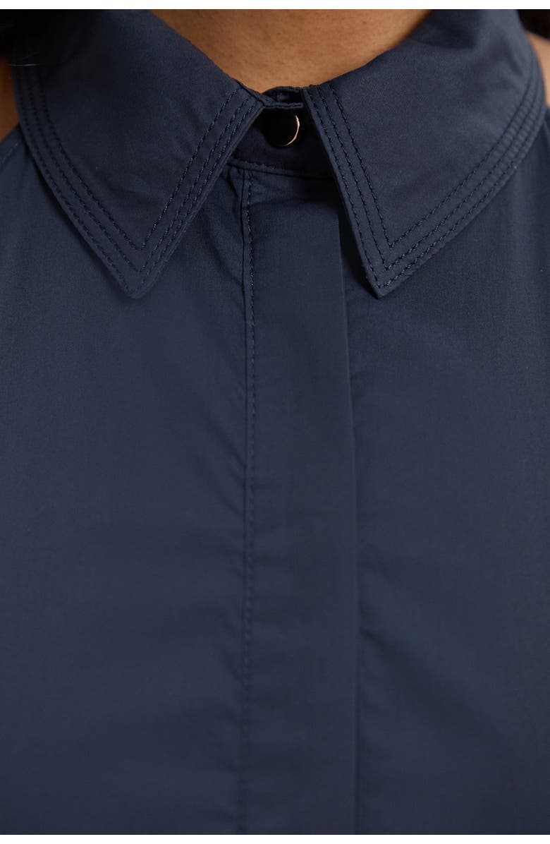 Karen Millen Midi Shirt Dress With Dropped Waist, Alternate, color, Navy