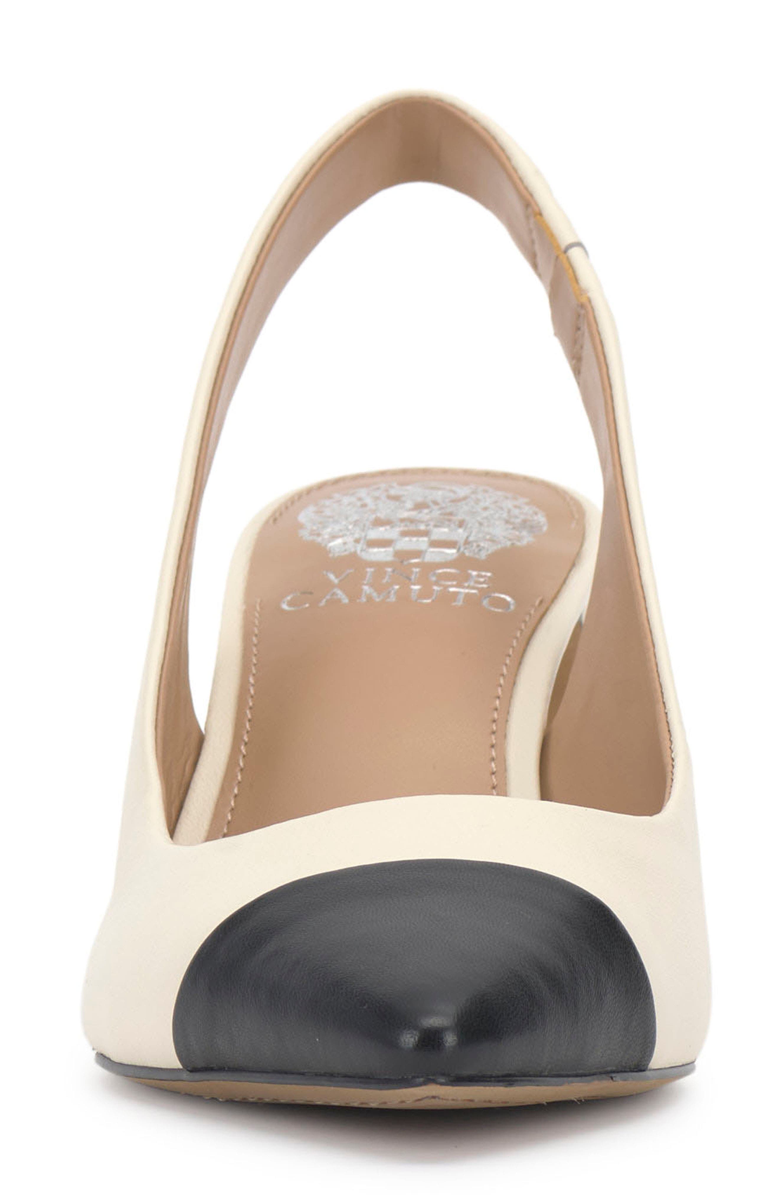 Hamden Slingback Pointed Cap Toe Pump, Alternate, color, CREAMY WHITE