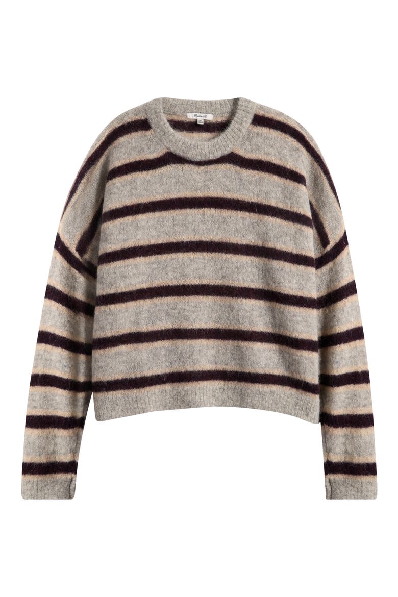 Stripe Alpaca Blend Sweater, Alternate, color, BLACK IRIS TRIO