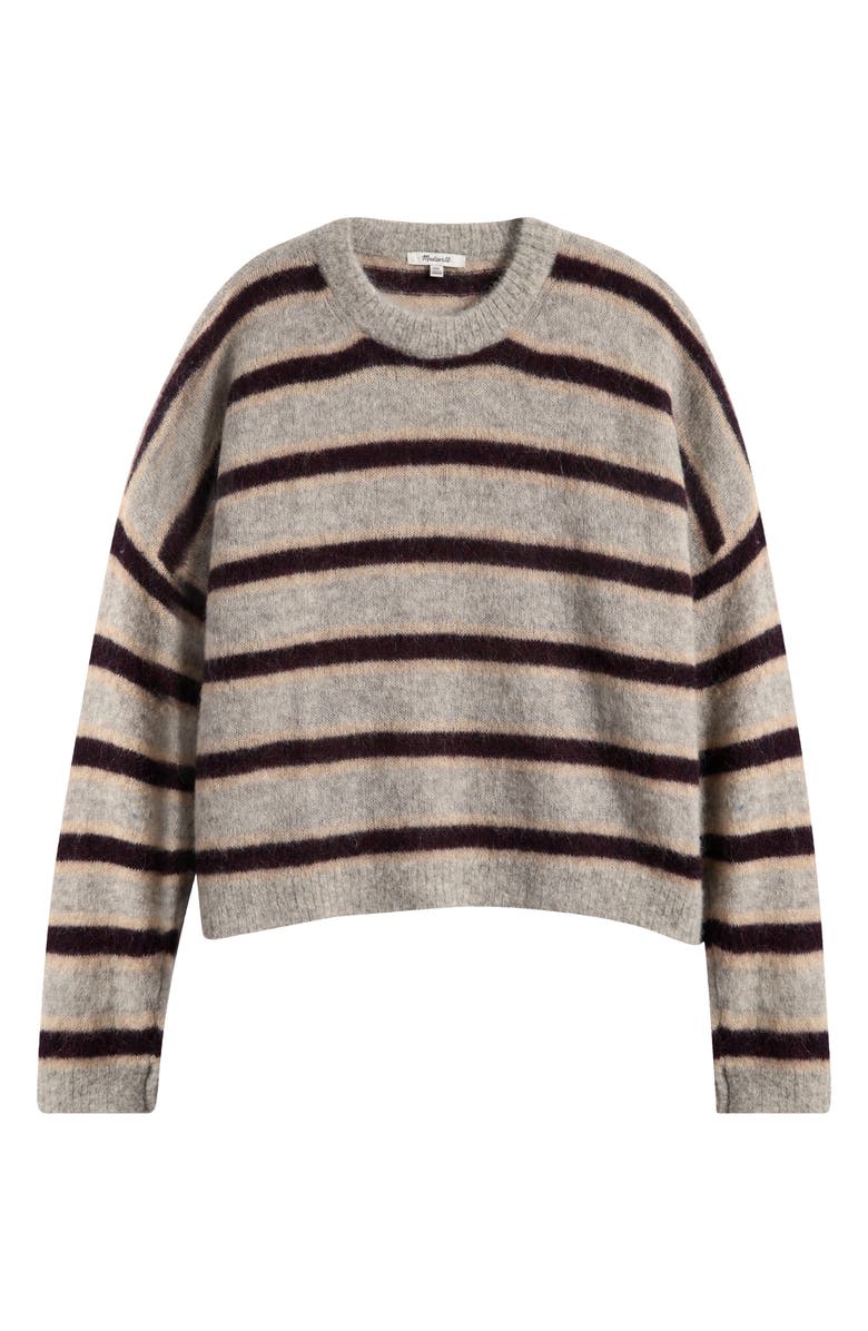 Madewell Stripe Alpaca Blend Sweater, Alternate, color, Black Iris Trio