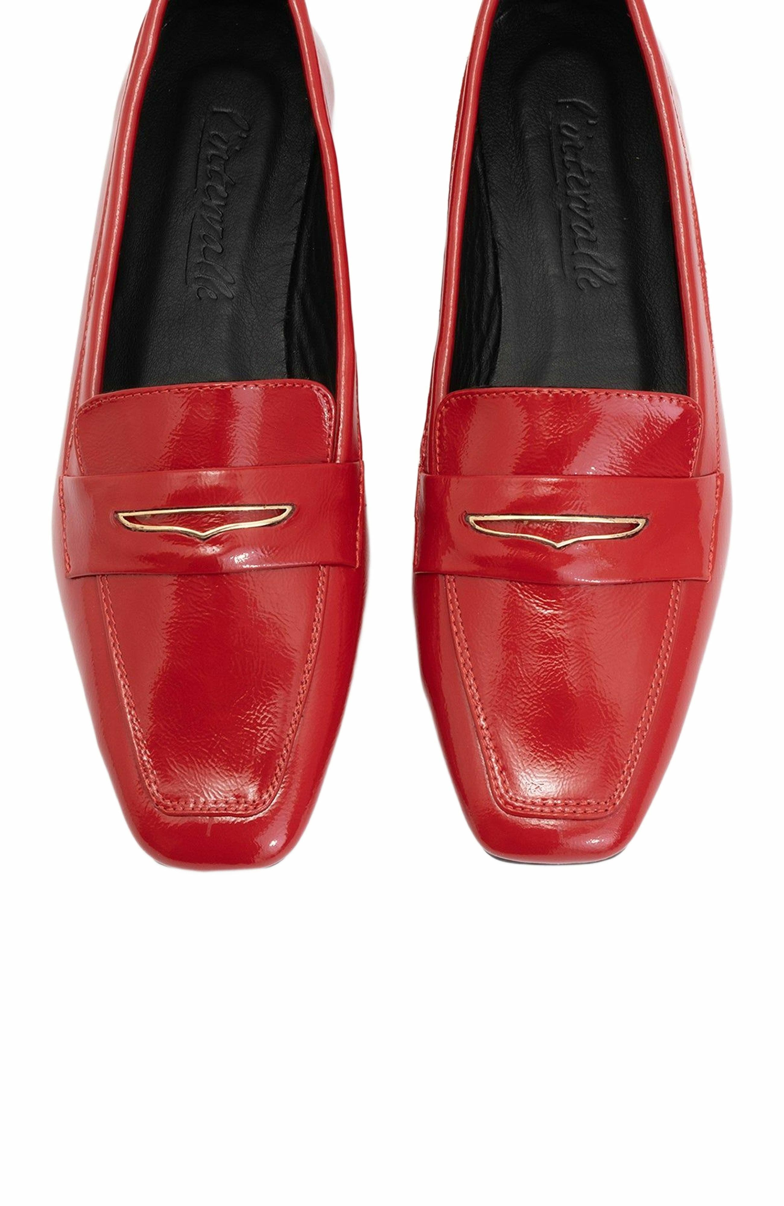 Iridessa Leather Flat Loafers, Alternate, color, Red Patent Leather