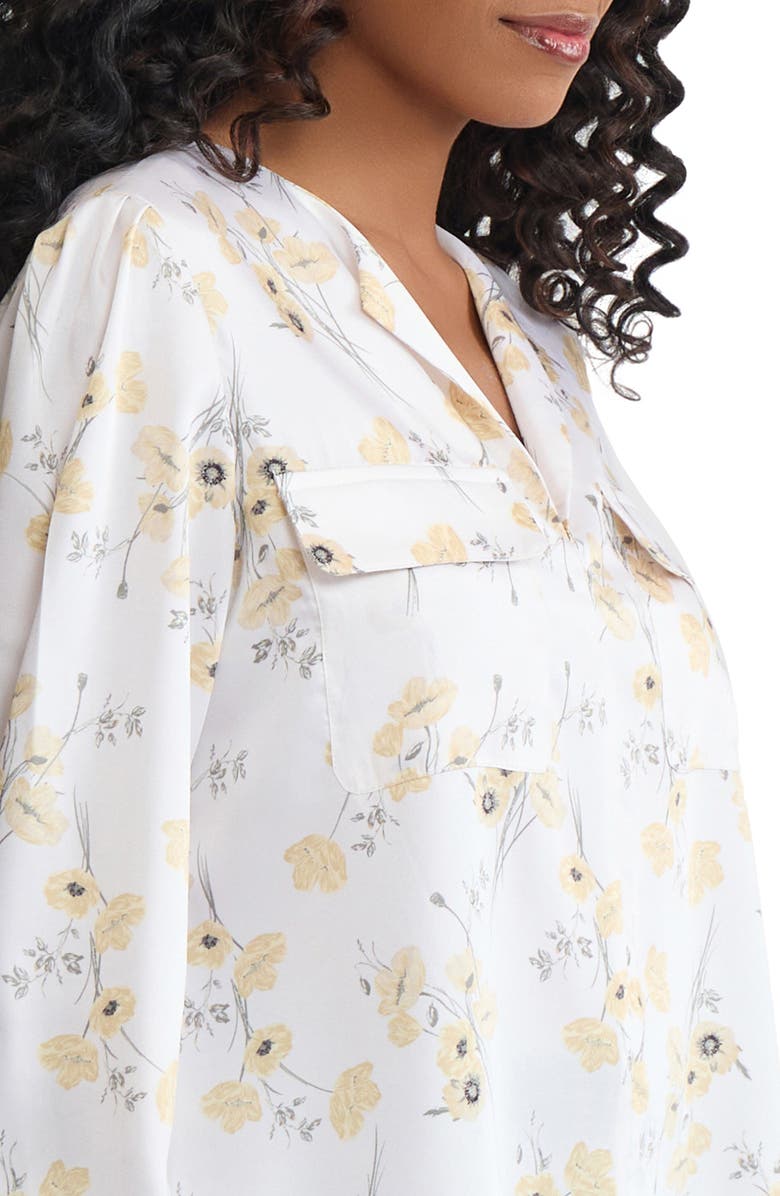 Jones New York Simplified Long Sleeve Utility Top, Alternate, color, White Sand Multi