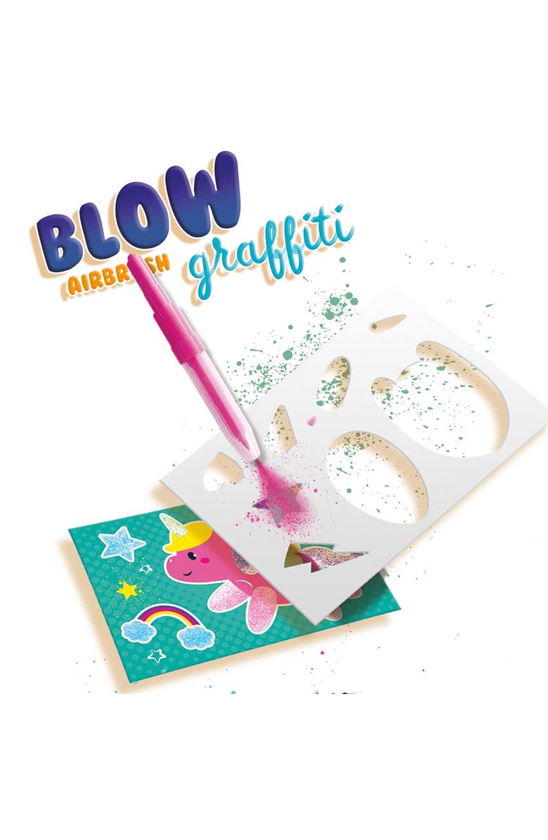 SES Creative Blow Airbrush Graffiti Kit Diy Art & Craft Set, Age 6+, Alternate, color, 