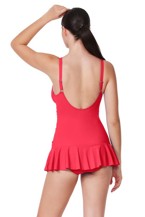 Profile By Gottex Tutti Frutti D-cup Swimdress In Red