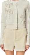 English Factory Embellished Bow Button Front Cardigan