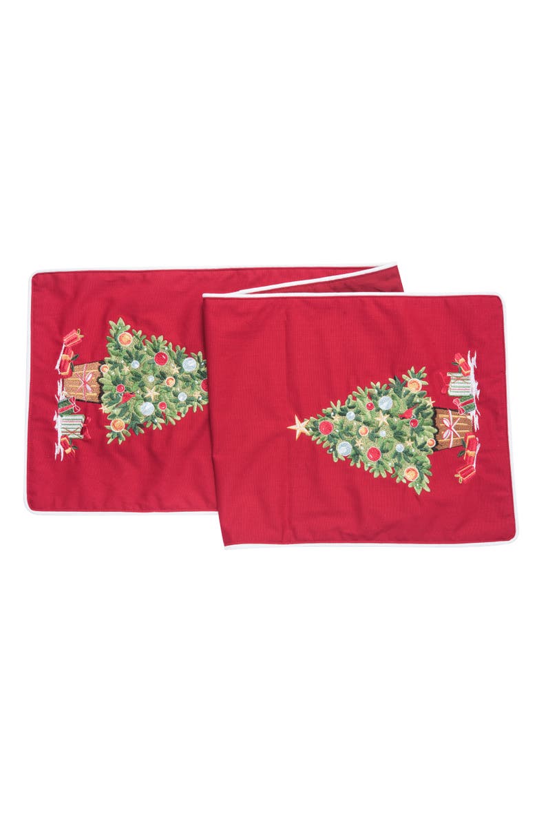 C&F Home Holiday Tree Table Runner 14" x 72", Main, color, Green