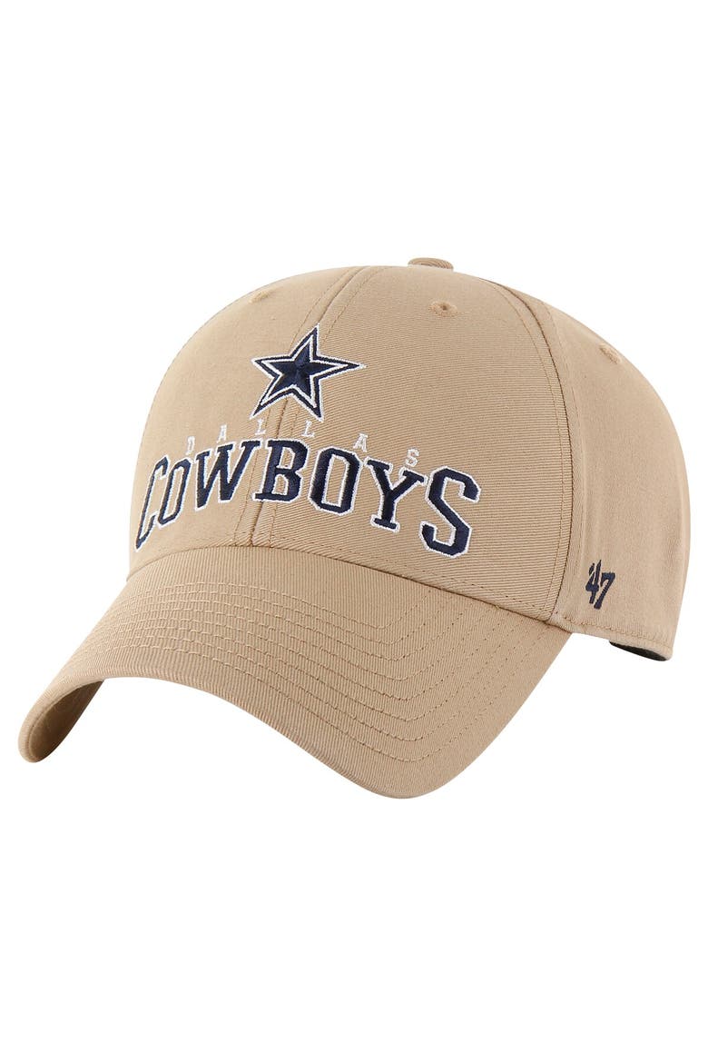 Men's '47 Khaki Dallas Cowboys Powell MVP Adjustable Hat, Main, color, Khaki