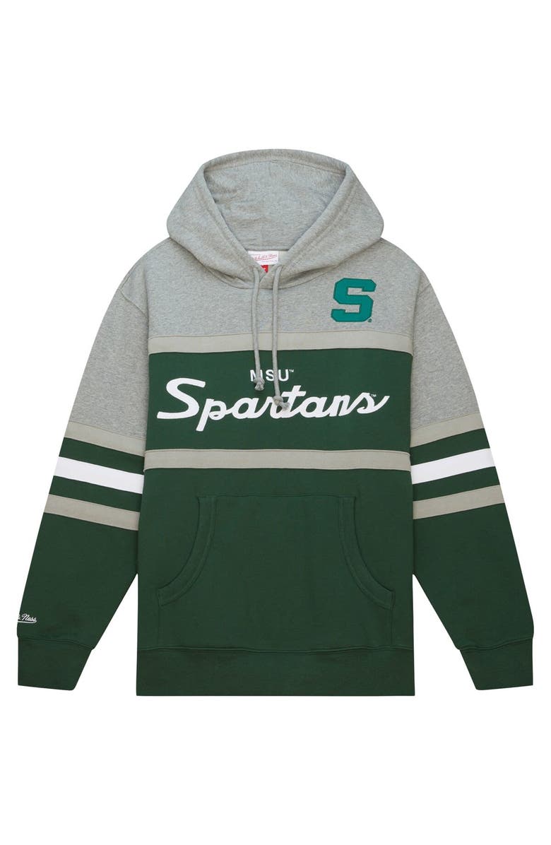 Mitchell & Ness Men's Mitchell & Ness Green Michigan State Spartans Head Coach Pullover Hoodie, Alternate, color, Green