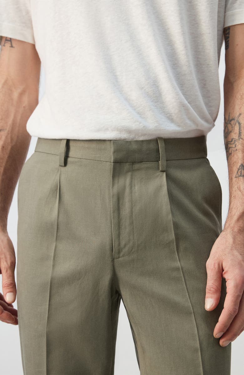 MANGO Slim Fit Pants, Alternate, color, Green