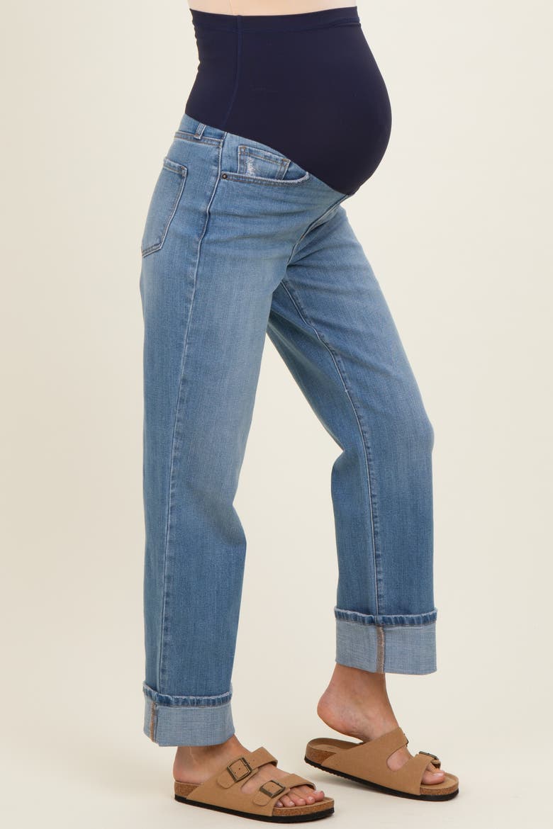 Maternity Dad Jean With Cuff, Alternate, color, Blue