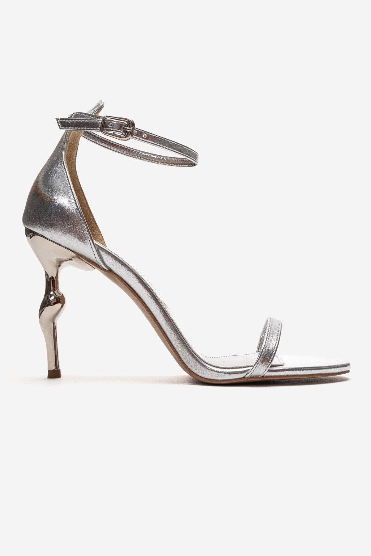 Yelena Ankle Strap Stiletto Pump, Alternate, color, Silver