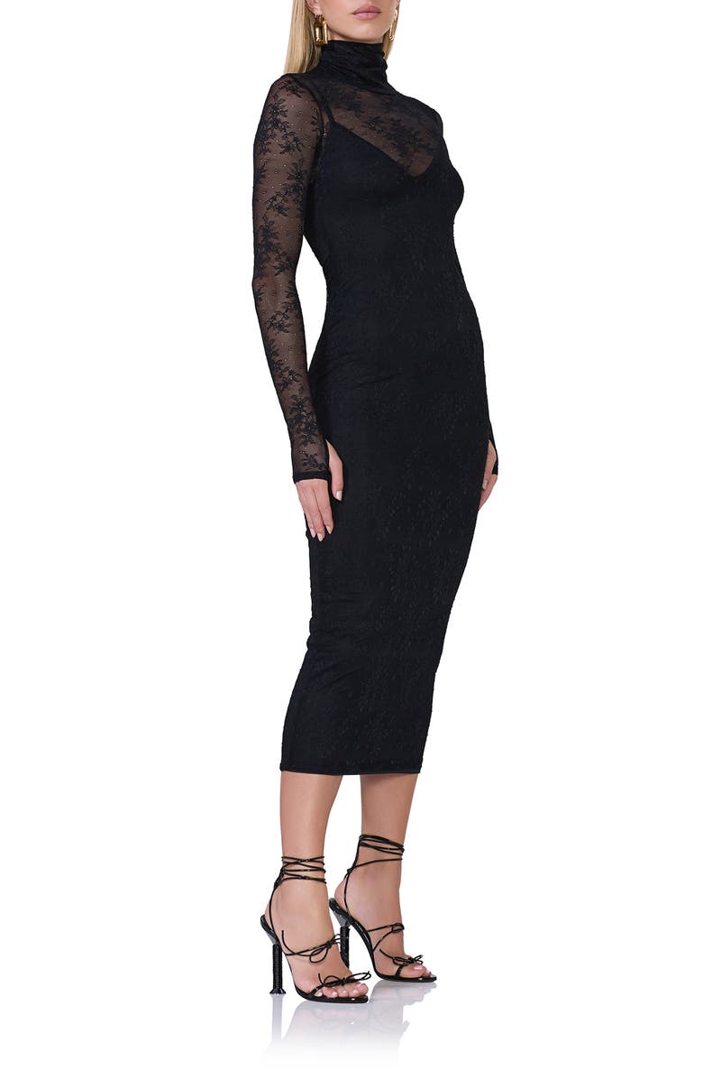 AFRM Shailene Long Sleeve Turtleneck Lace Dress, Alternate, color,
