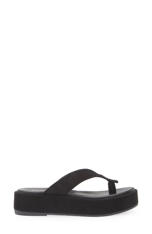 Cordani Kendra Platform Flip Flop In Black Suede