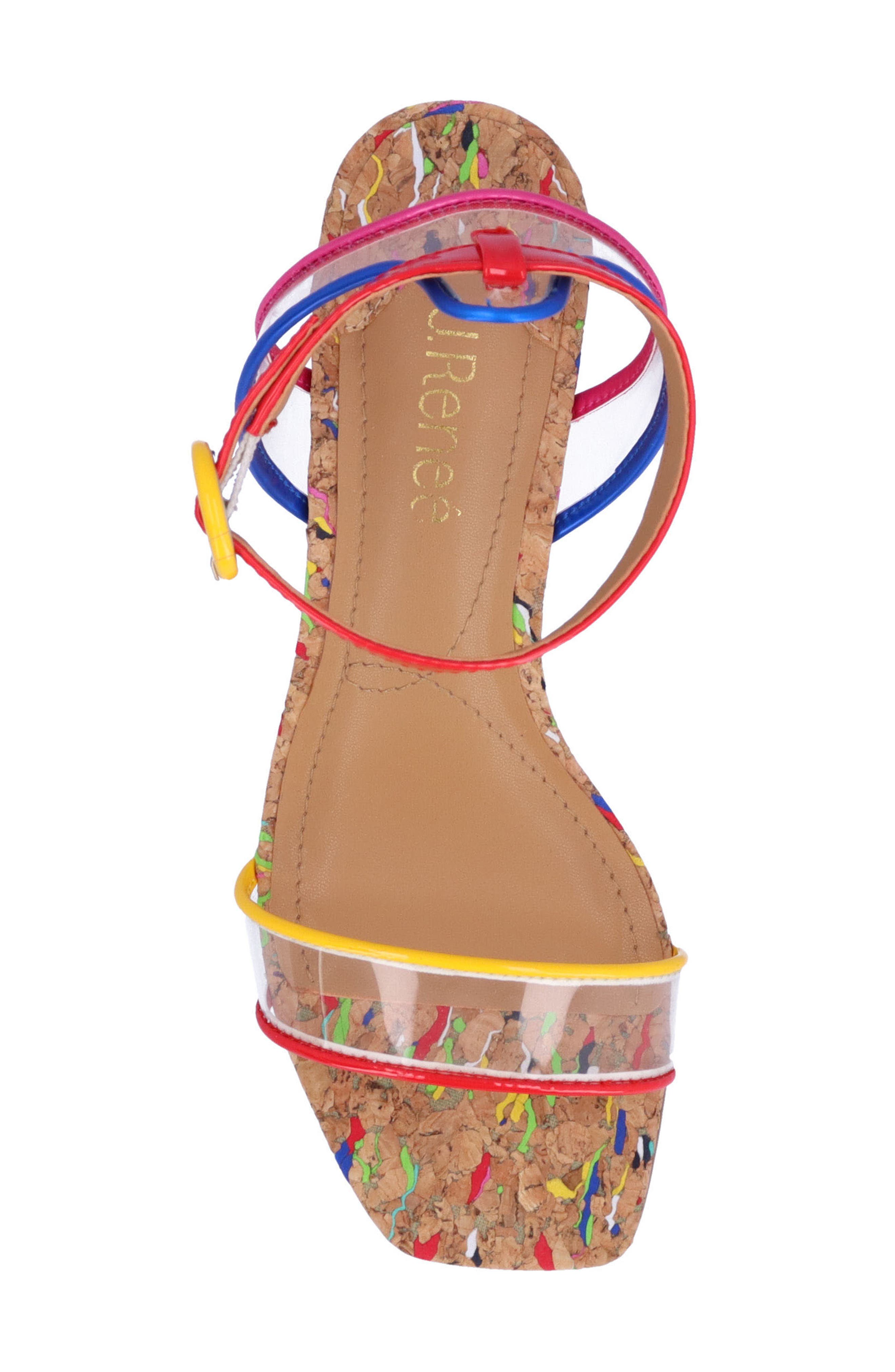 J. Reneé Lavinia Ankle Strap Wedge Sandal, Alternate, color, Clear/ Multi/ Natural