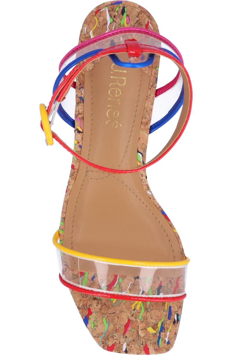 J. Reneé Lavinia Ankle Strap Wedge Sandal, Alternate, color, Clear/ Multi/ Natural