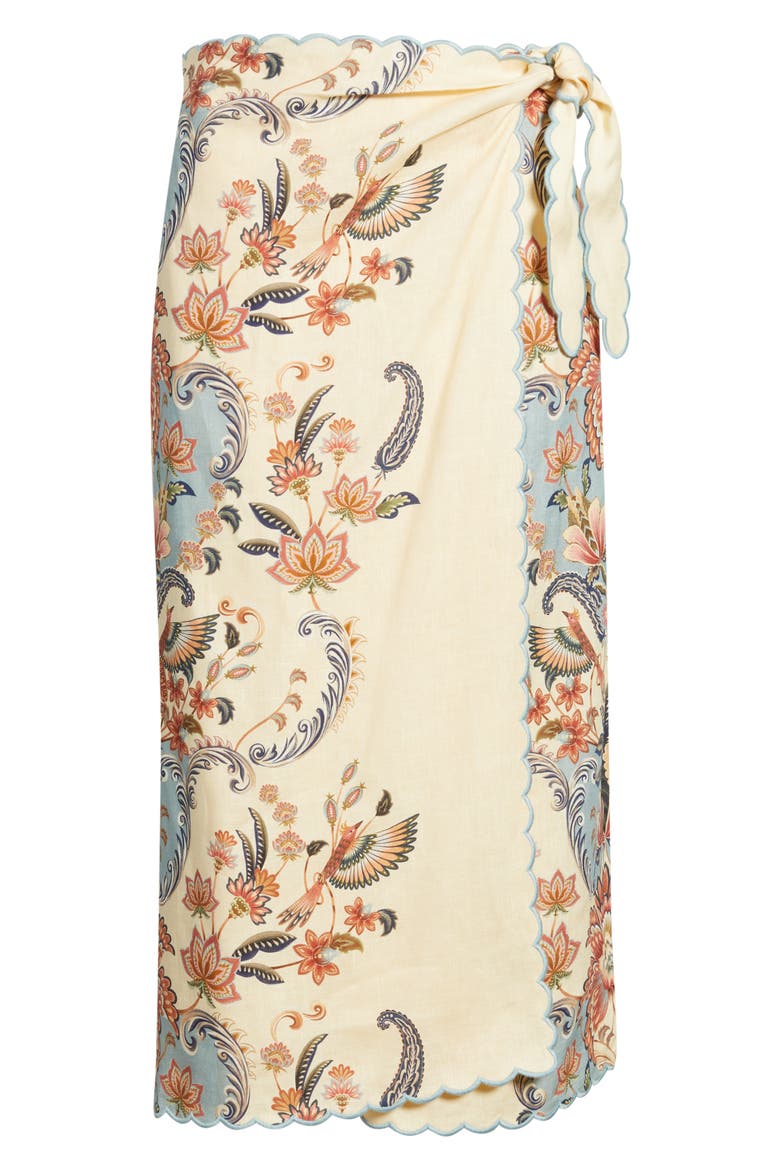 Boho Beauty Wrap Linen Maxi Skirt, Alternate, color, BOHO BEAUTY BUTTER
