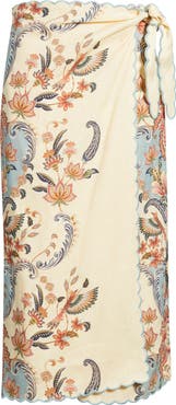 FARM Rio Boho Beauty Wrap Linen Maxi Skirt