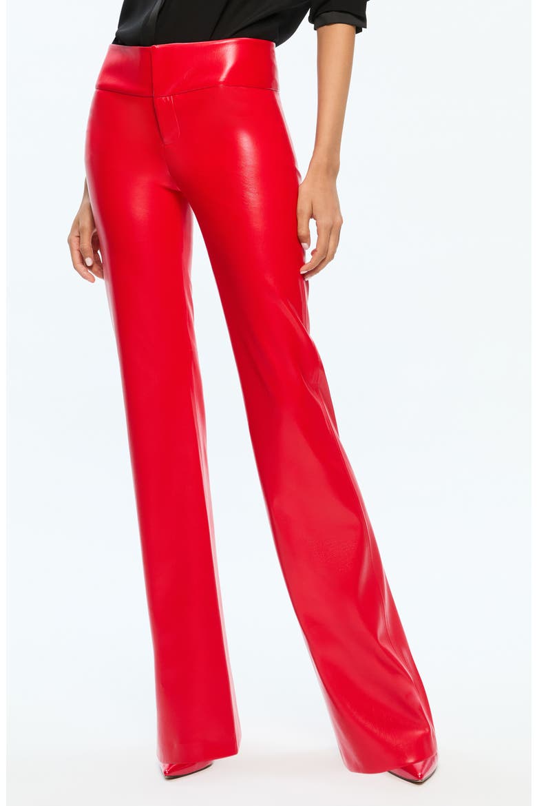 Olivia Faux Leather Pants, Alternate, color, BRIGHT RUBY