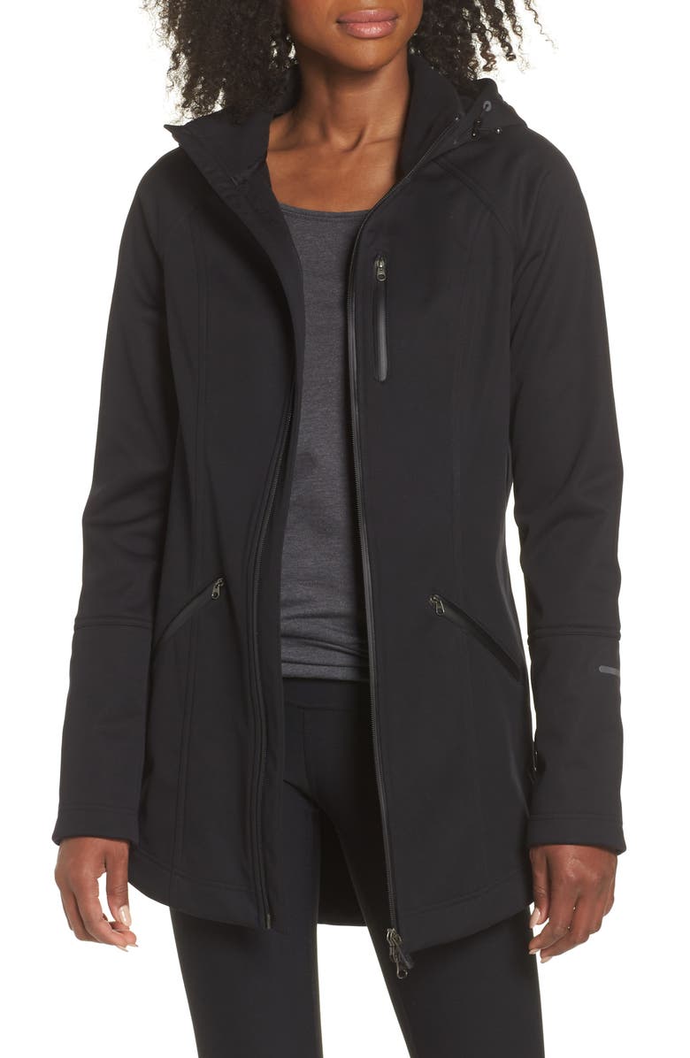 Zella Aero Hooded Soft Shell Training Jacket, Main, color,