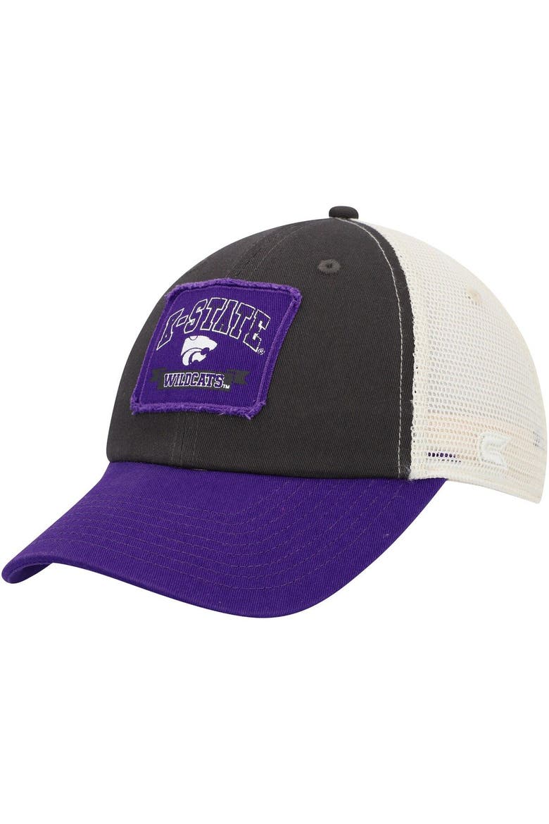 Men's Colosseum  Charcoal Kansas State Wildcats Objection Snapback Hat, Main, color, Charcoal