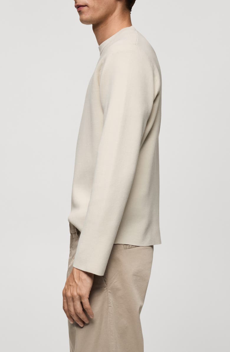 MANGO Regular Fit Fine Knit Sweater, Alternate, color, Ivory White