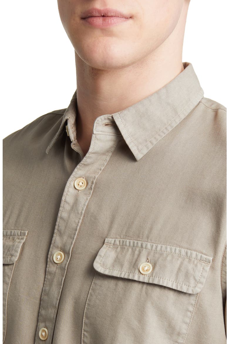 Lived-In Short Sleeve Button-Up Shirt, Alternate, color, SILVER SAGE