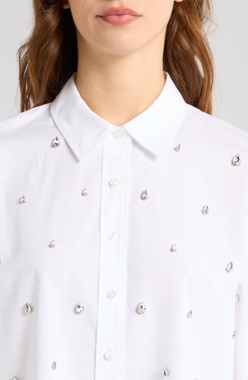 A.l.c . Mackie Crystal Detail Cotton Button-up Shirt In White