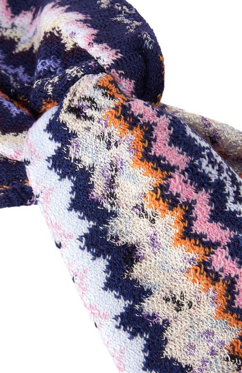 Missoni Wool And Viscose Headband In Blue