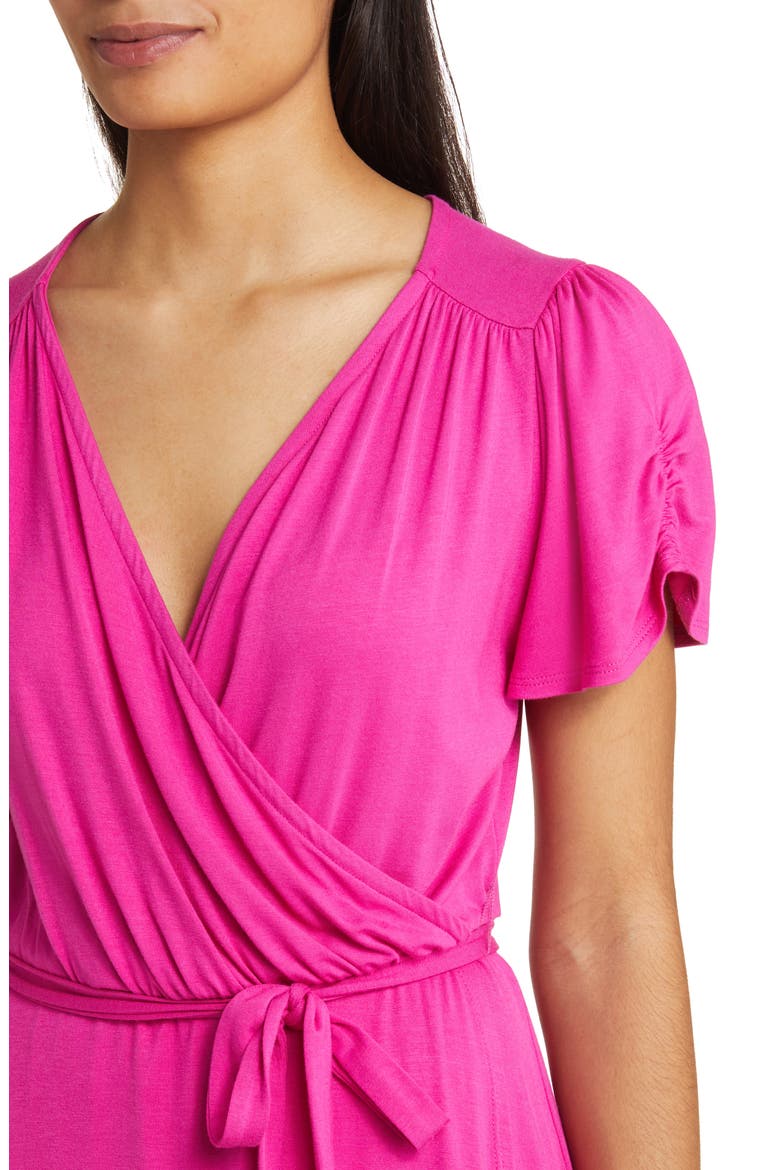 Faux Wrap Dress, Alternate, color, MAGENTA