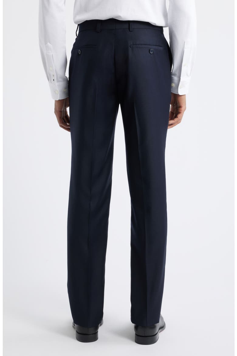 Slim Fit Flat Front Navy Wool Dress Pants, Alternate, color, NAVY