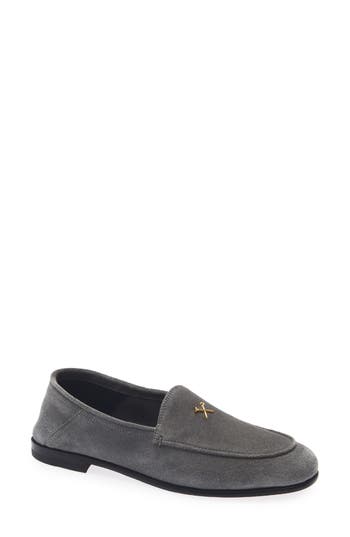 G/fore Metal Tees Suede Flex Loafer In Charcoal