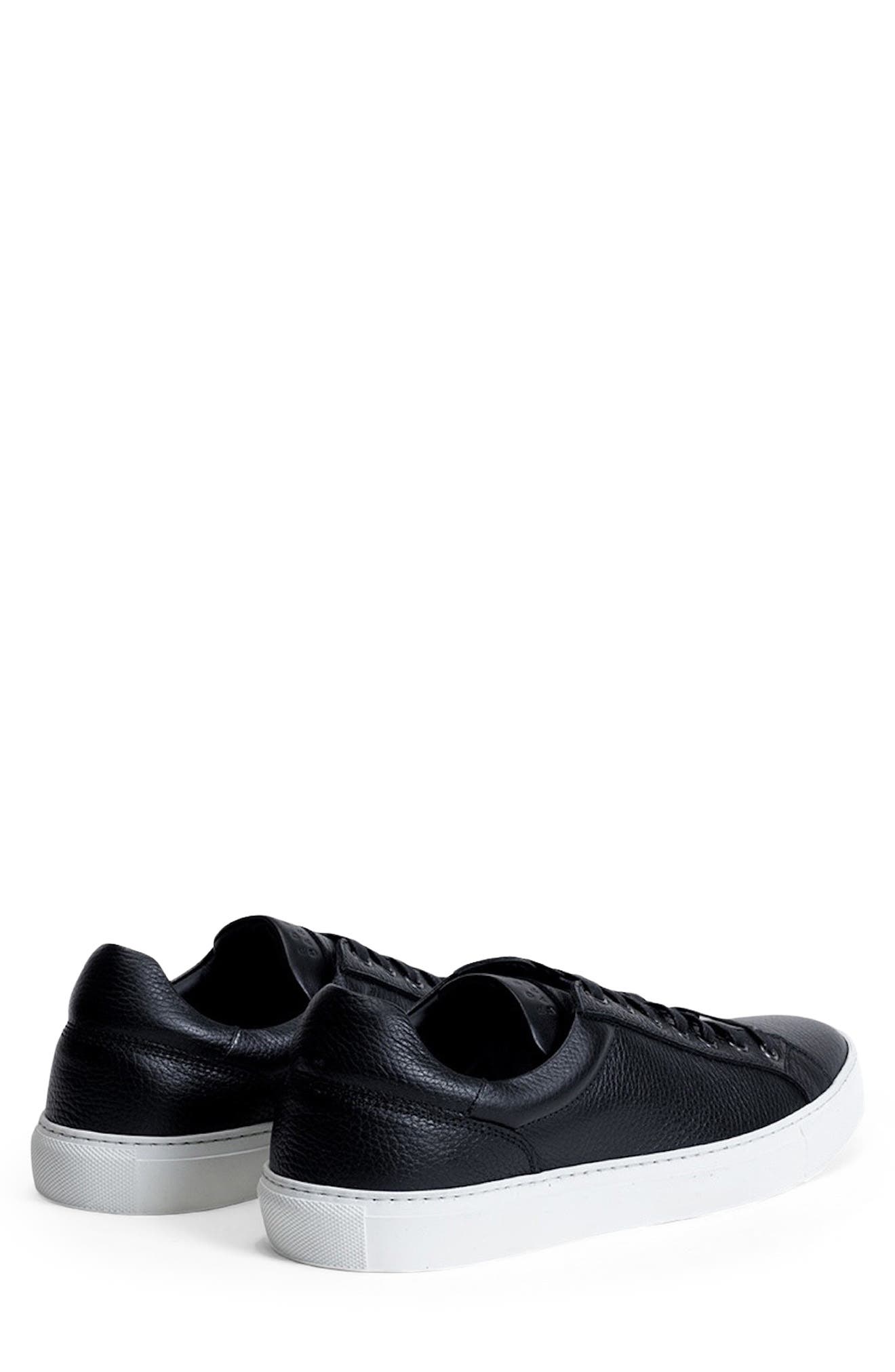 Robert Barakett Terrence Low Top Leather Sneaker, Alternate, color, Black