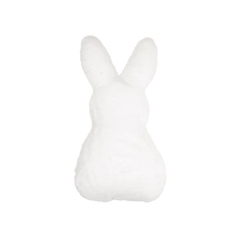White Easter Bunny Rabbit Cotton Tail Mini Accent Pillow 10" x 18"