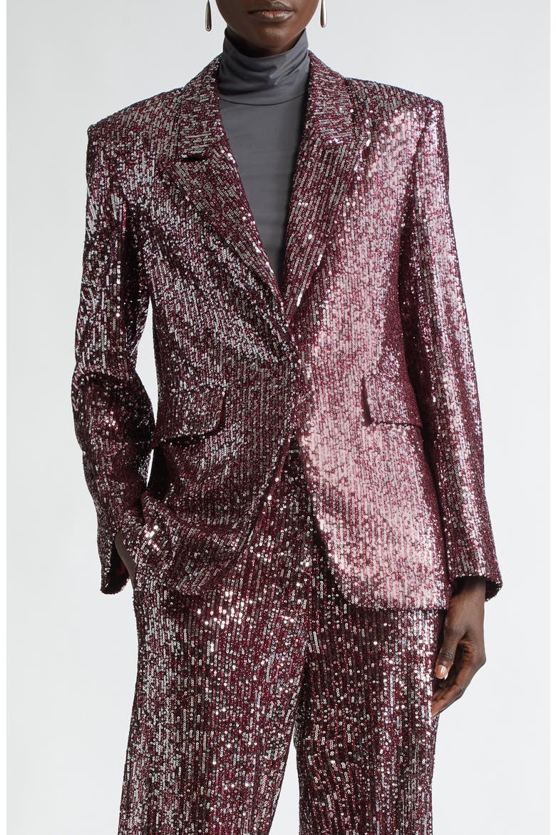 Sequin Embroidered Blazer, Main, color, OXBLOOD